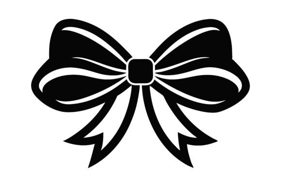 Black Silhouette Bow Vector Art for Modern Branding