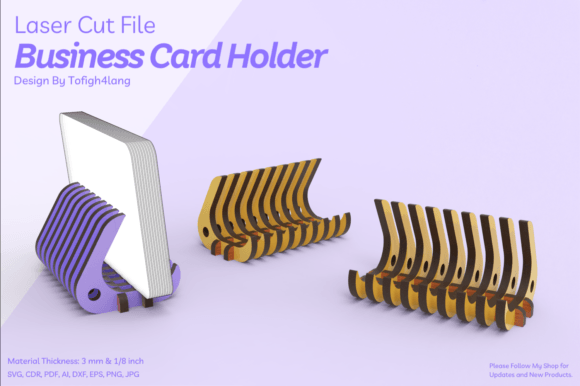 Business Card Holder Laser Cut File for Crafting
