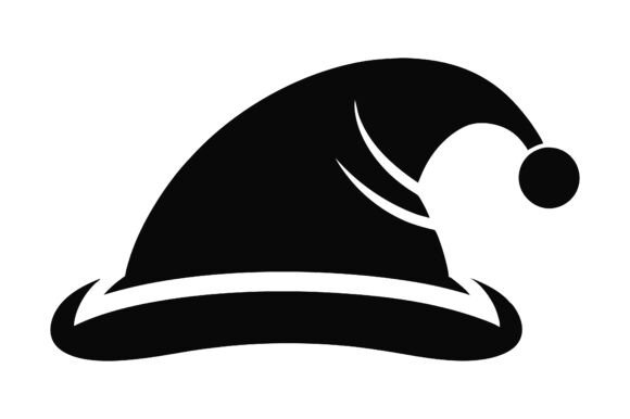 Christmas Hat Design in Black Silhouette for Branding