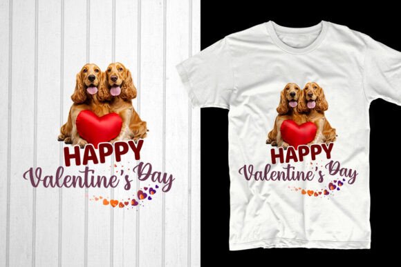 Happy Valentine’s Day Cocker Spaniel Graphics for T-Shirt Designs