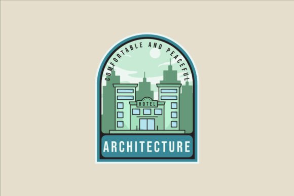 Hotel Architecture Emblem Logo Line Graphics
