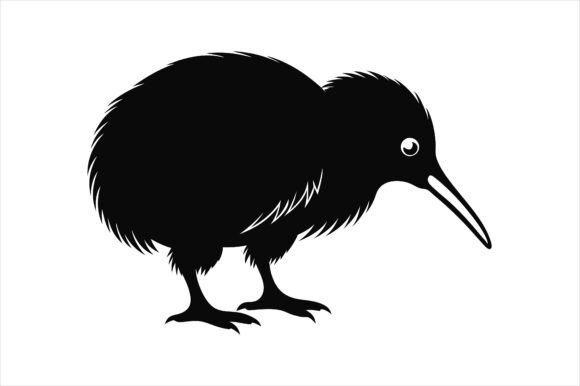 Kiwi Bird Silhouette Icon Vector