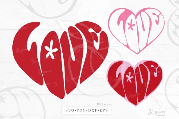 Love Heart Svg, Groovy, Retro Shirt Png
