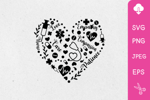 Nurse Heart Svg, Nurse Svg Graphics for Crafts