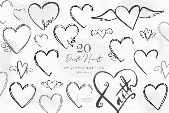Open Hearts SVG Doodle Heart Png Clipart