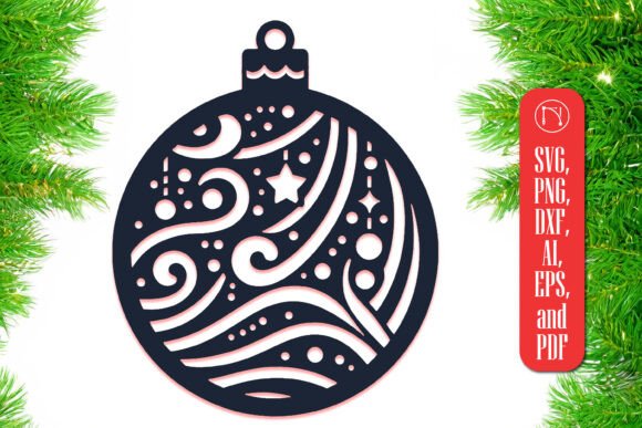 Paper-Cut Christmas Ornament SVG Cut File for Winter Design
