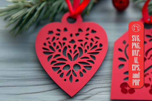 Paper Cut Valentine Gift Tags SVG for Laser Cutting