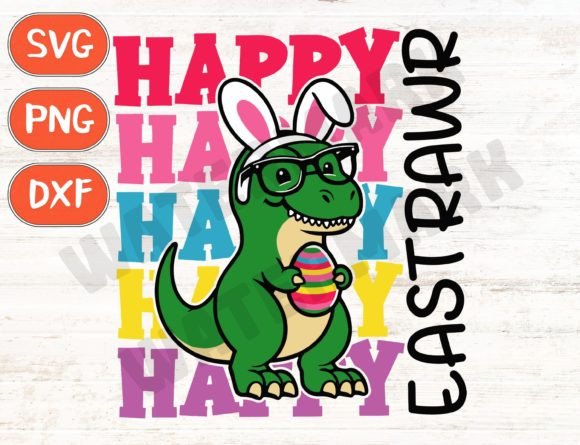 T Rex Easter Graphic for T-Shirt Designs